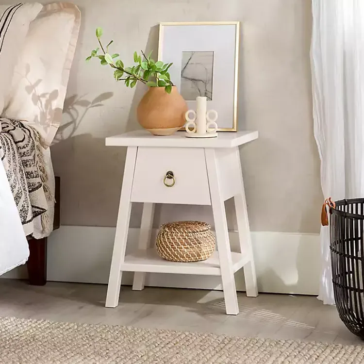 Kirklands Home Accent & End Tables|Japandi Pull-Ring Accent Table Ivory