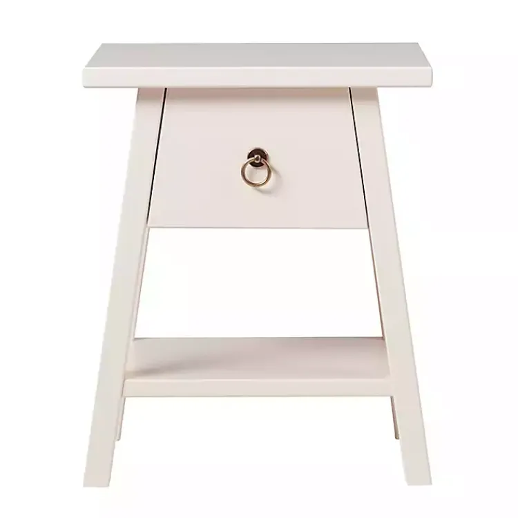 Kirklands Home Accent & End Tables|Japandi Pull-Ring Accent Table Ivory