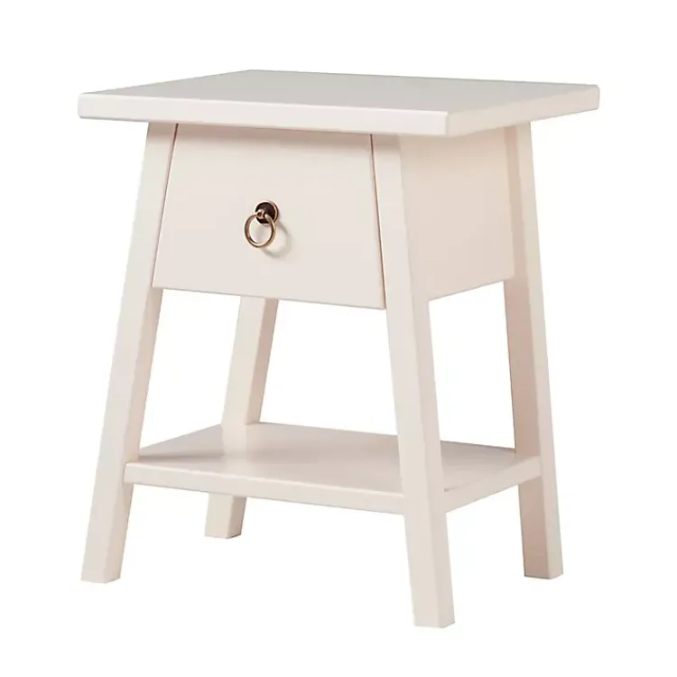 Kirklands Home Accent & End Tables|Japandi Pull-Ring Accent Table Ivory