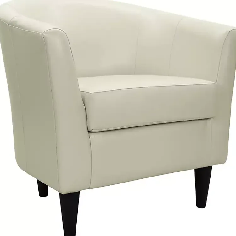 Kirklands Home Accent Chairs|Leatherette Windsor Accent Chair Ivory
