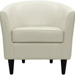 Kirklands Home Accent Chairs|Leatherette Windsor Accent Chair Ivory