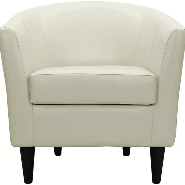 Kirklands Home Accent Chairs|Leatherette Windsor Accent Chair Ivory