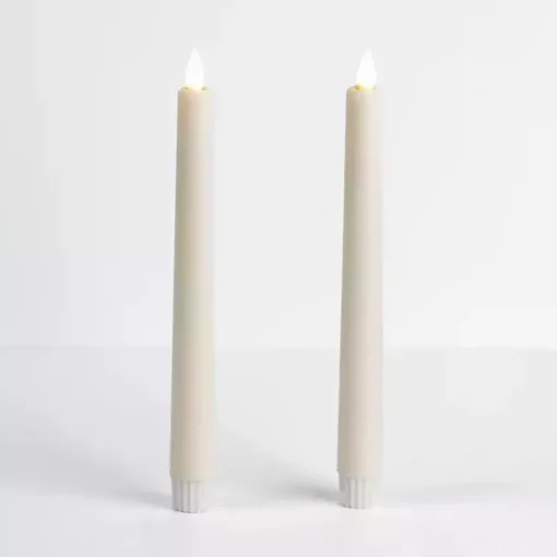 New Ivory LED Soft Flame Taper Candles, Set of 2 Candles