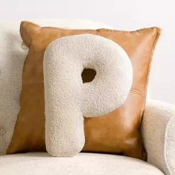 Outlet Letter P Boucle Pillow Pillows