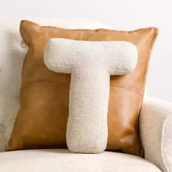 Clearance Letter T Boucle Pillow Pillows
