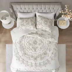 Kirklands Home Comforters|Medallion Full/Queen 3-pc. Comforter Set Ivory