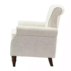 Kirklands Home Accent Chairs|Miriam Nailhead Trim Armchair Ivory