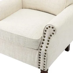 Kirklands Home Accent Chairs|Miriam Nailhead Trim Armchair Ivory