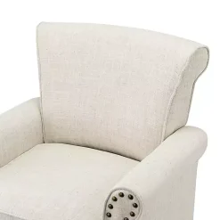 Kirklands Home Accent Chairs|Miriam Nailhead Trim Armchair Ivory