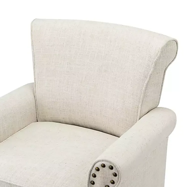 Kirklands Home Accent Chairs|Miriam Nailhead Trim Armchair Ivory