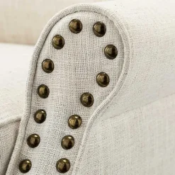 Kirklands Home Accent Chairs|Miriam Nailhead Trim Armchair Ivory