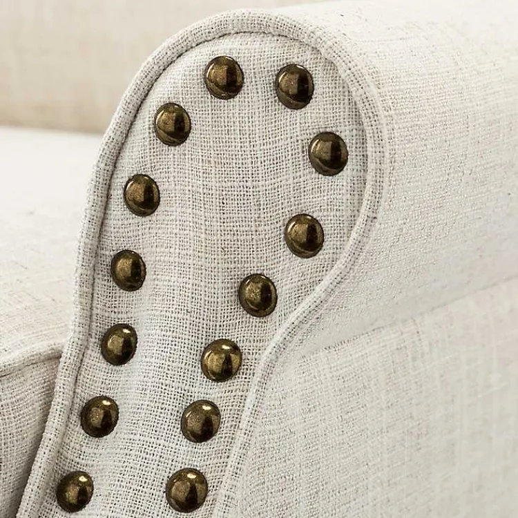 Kirklands Home Accent Chairs|Miriam Nailhead Trim Armchair Ivory