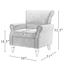 Kirklands Home Accent Chairs|Miriam Nailhead Trim Armchair Ivory