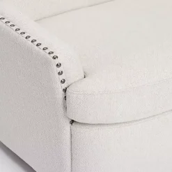 Kirklands Home Accent Chairs|Nailhead Wingback Swivel Accent Chair Ivory