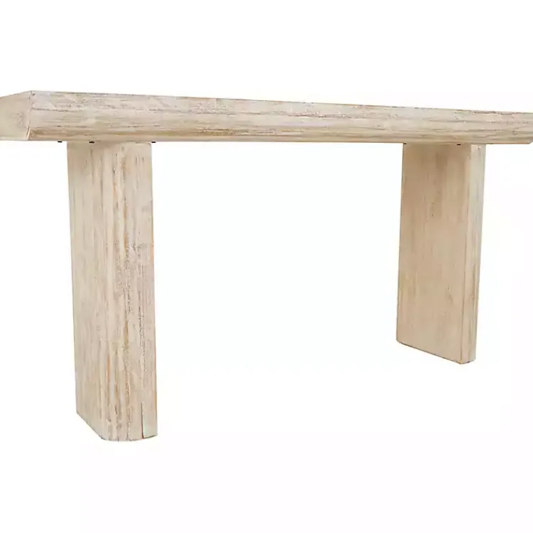 Kirklands Home Console Tables|Natural Wood Grain Console Table Ivory