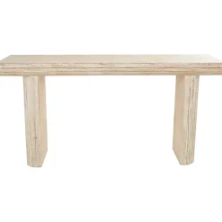 Kirklands Home Console Tables|Natural Wood Grain Console Table Ivory