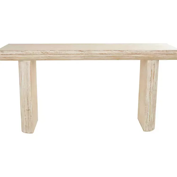 Kirklands Home Console Tables|Natural Wood Grain Console Table Ivory