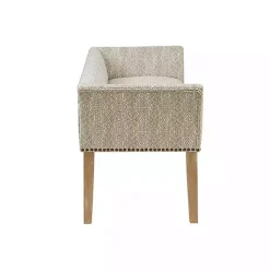 Kirklands Home Benches & Ottomans|Patterned Short Wingback Upholstered Bench Ivory