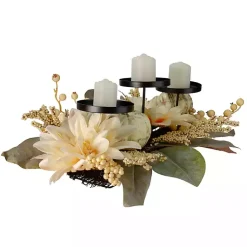 Online Pumpkin and Dahlia Candle Centerpiece Arrangements & Greenery