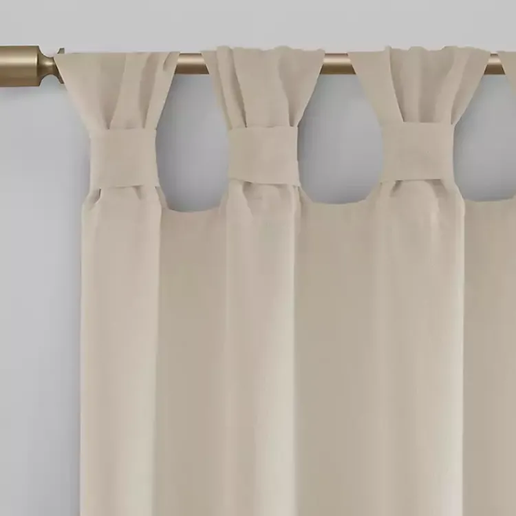 Kirklands Home Curtains & Drapes|Rosette Tab Top Curtain Panel, 63 in. Ivory