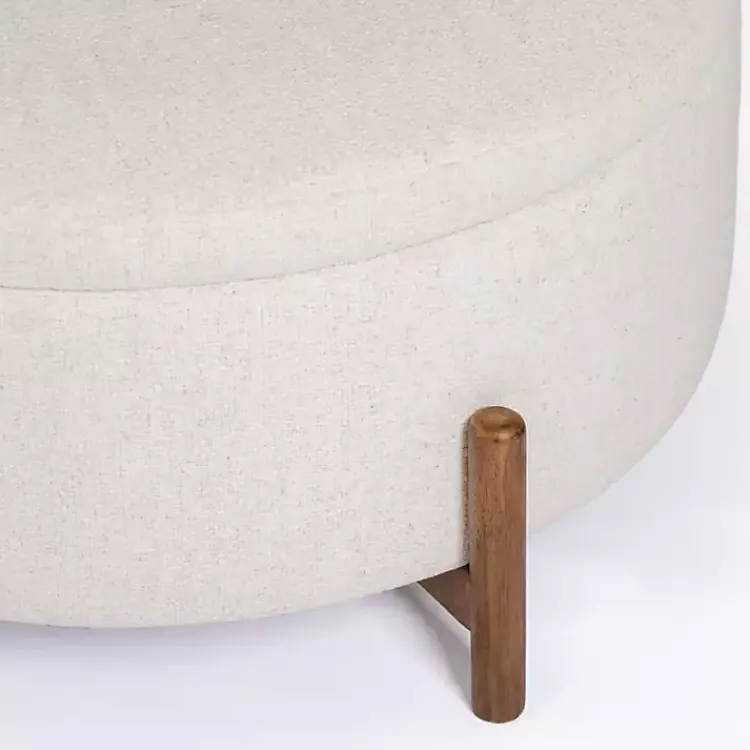 Kirklands Home Coffee Tables|Round Storage Coffee Table Ottoman Ivory
