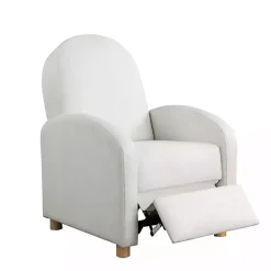 Kirklands Home Accent Chairs|Rounded Push Back Recliner Ivory