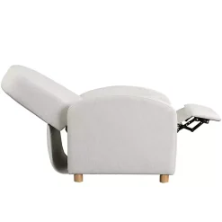 Kirklands Home Accent Chairs|Rounded Push Back Recliner Ivory