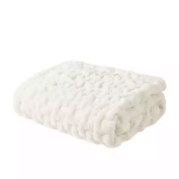 Sale Ruched Fur Throw Blankets & Throws