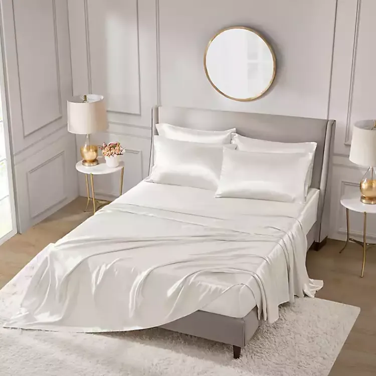 Kirklands Home Bed Sheets|Satin 6-pc. Full Sheet Set Ivory