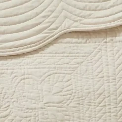 Kirklands Home Bedspreads & Coverlets|Scalloped Monica 3-pc. Queen Coverlet Set Ivory