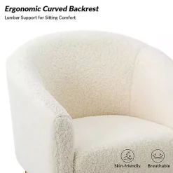 Kirklands Home Accent Chairs|Sherpa Venice Accent Chair Ivory