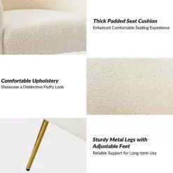 Kirklands Home Accent Chairs|Sherpa Venice Accent Chair Ivory