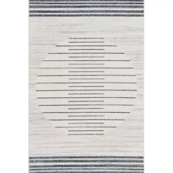 Kirklands Home Area Rugs|Ivory Striated Sphere Washable Area Rug, 3x5