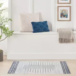 Kirklands Home Area Rugs|Ivory Striated Sphere Washable Area Rug, 4x6