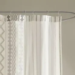Kirklands Home Shower Curtains|Textured Chenille Shower Curtain Ivory