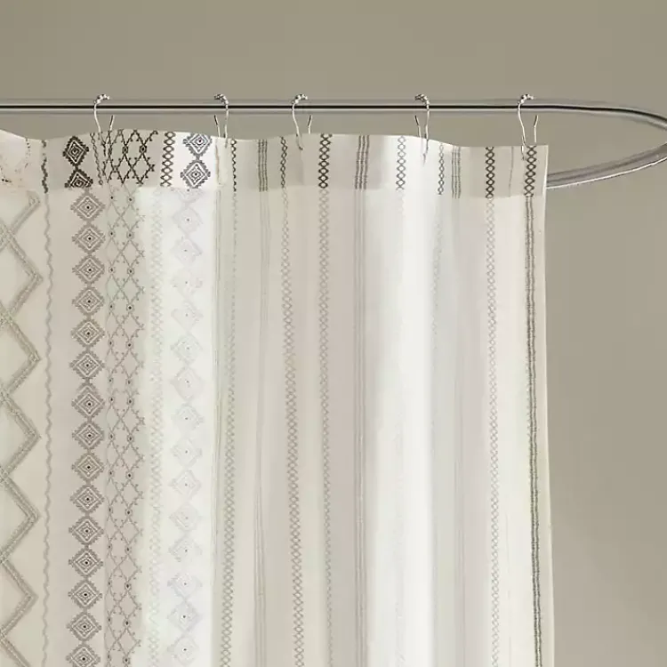 Kirklands Home Shower Curtains|Textured Chenille Shower Curtain Ivory