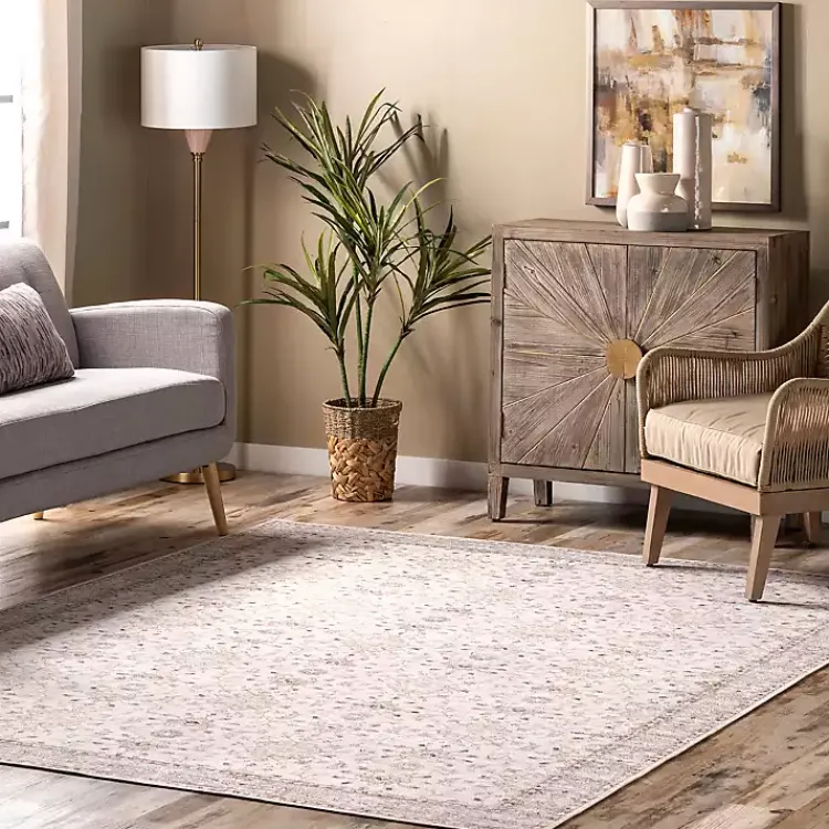 Kirklands Home Area Rugs|Transitional Floral Area Rug, 8x10 Ivory