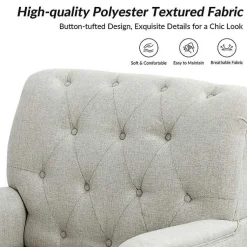 Kirklands Home Accent Chairs|Tufted Britt Accent Chair Ivory