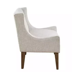 Kirklands Home Accent Chairs|Tufted Curved Accent Chair Ivory