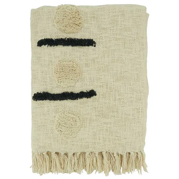 Outlet Tufted Dots and Dashes Throw Blankets & Throws