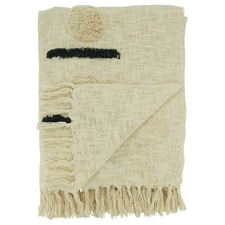 Outlet Tufted Dots and Dashes Throw Blankets & Throws