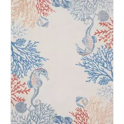 Kirklands Home Area Rugs|Ivory Underwater Paradise Area Rug, 7x9