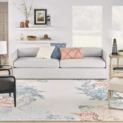 Kirklands Home Area Rugs|Ivory Underwater Paradise Area Rug, 7x9