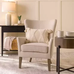 Kirklands Home Accent Chairs|Upholstered Armchair Ivory
