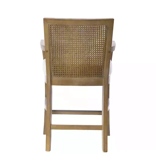 Kirklands Home Bar Stools & Counter Height Stools|Upholstered Cane Backrest Counter Stool Ivory