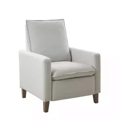 Kirklands Home Accent Chairs|Upholstered Push-Back Recliner Ivory