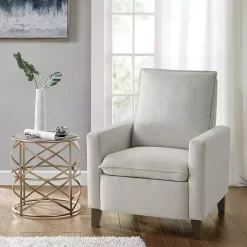 Kirklands Home Accent Chairs|Upholstered Push-Back Recliner Ivory