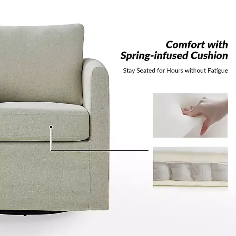 Kirklands Home Accent Chairs|Upholstered Vasser Slipcover Swivel Chair Ivory