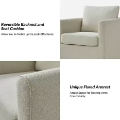 Kirklands Home Accent Chairs|Upholstered Vasser Slipcover Swivel Chair Ivory