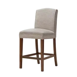 Kirklands Home Bar Stools & Counter Height Stools|Upholstered Wood Counter Stool Ivory